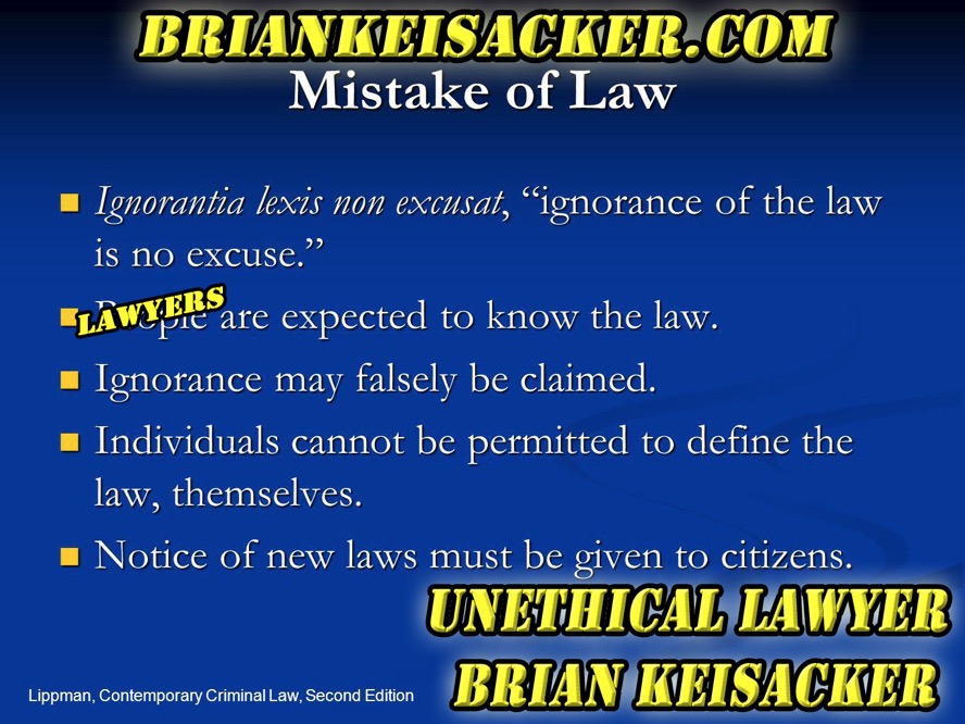 Brian Keisacker Mistake of law