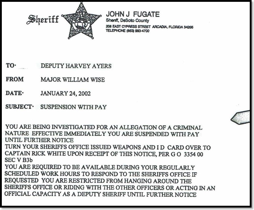 Harvey Ayers was investigated for Sexual Assault 10