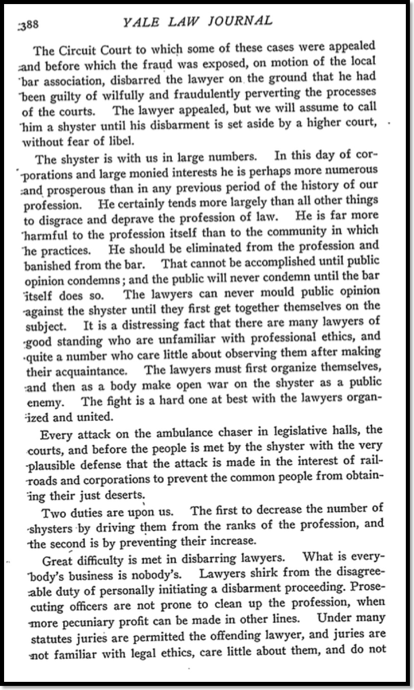 Brian Keisacker - The Shyster Lawyer Article 5 